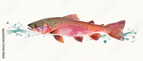 Rainbow trout fish, generative ai photo