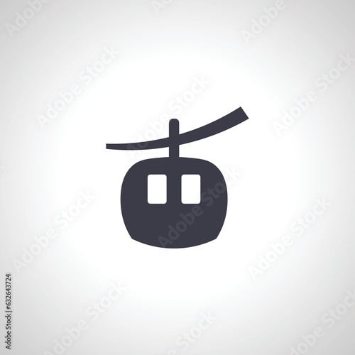 cable car isolated icon. Funicular isolated icon. overhead cable car icon