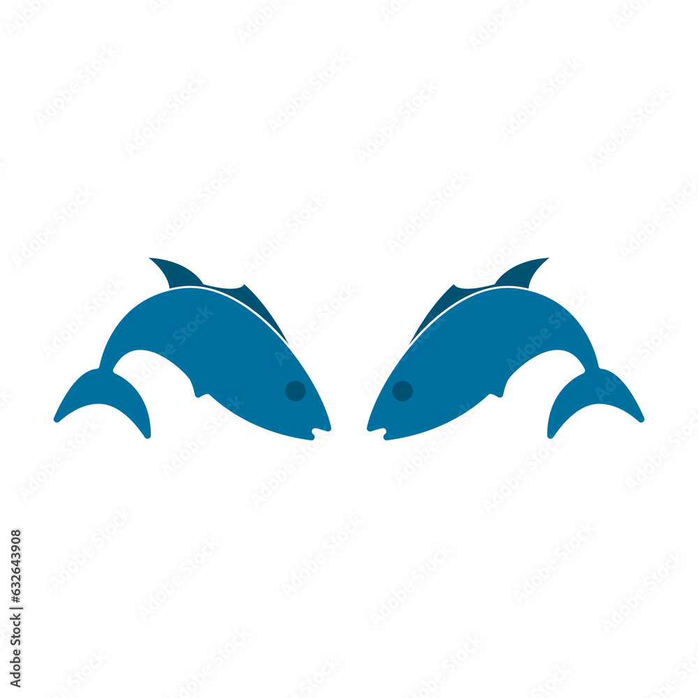 Obraz premium fish icon on a white background, vector illustration