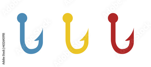 fishing hook icon on a white background, vector illustration