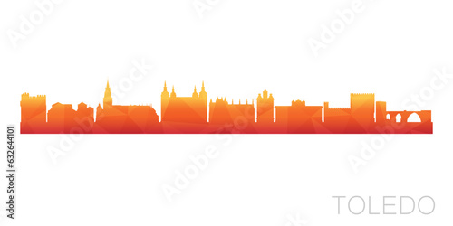 Toledo, Spain Low Poly Skyline Clip Art City Design. Geometric Polygon Graphic Horizon Icon. Vector Illustration Symbol.