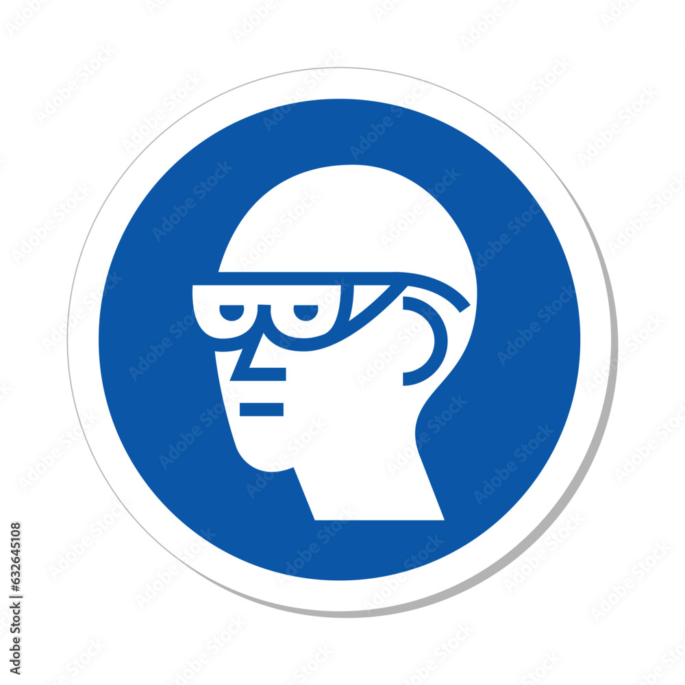 ISO Mandatory Action Sign: Eye Protection Required Symbol