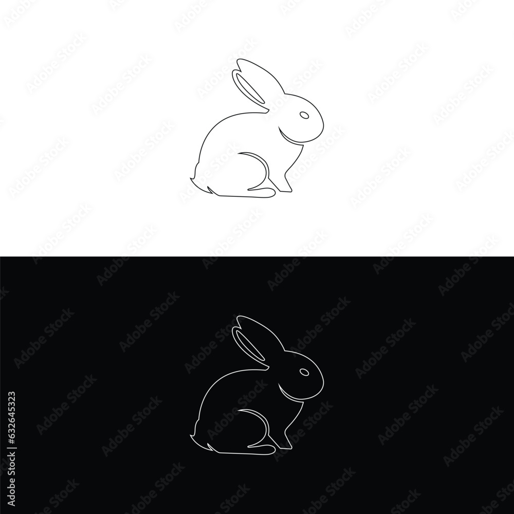 Black side silhouette of a rabbit isolated on white background. Vector illustration.Vector image of an rabbit,Rabbit logo isolated on white background,Rabbit vector template Black side silhouette of a rabbit isolated on white background. Vector illustration.Vector image of an rabbit,Rabbit logo isolated on white background,Rabbit vector template