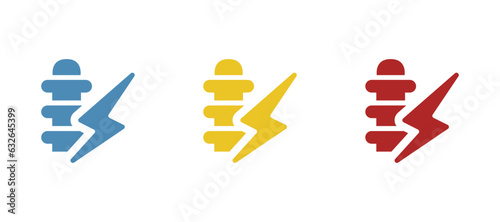 electricity icon, high voltage lines on a white background, vector illustration