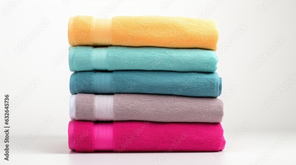 towel set bath isolated on white generative AI towel set bath isolated on white generative AI