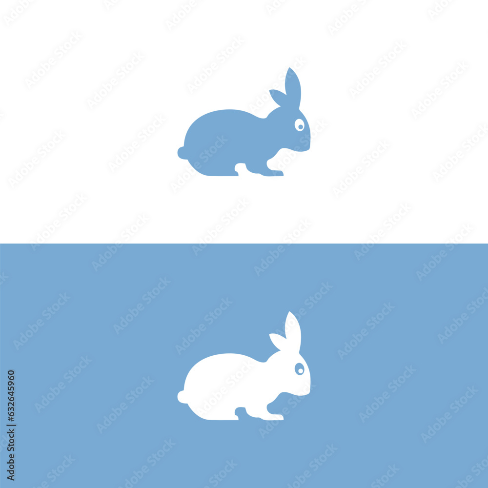 Fototapeta premium Black side silhouette of a rabbit isolated on white background. Vector illustration.Vector image of an rabbit,Rabbit logo isolated on white background,Rabbit vector template