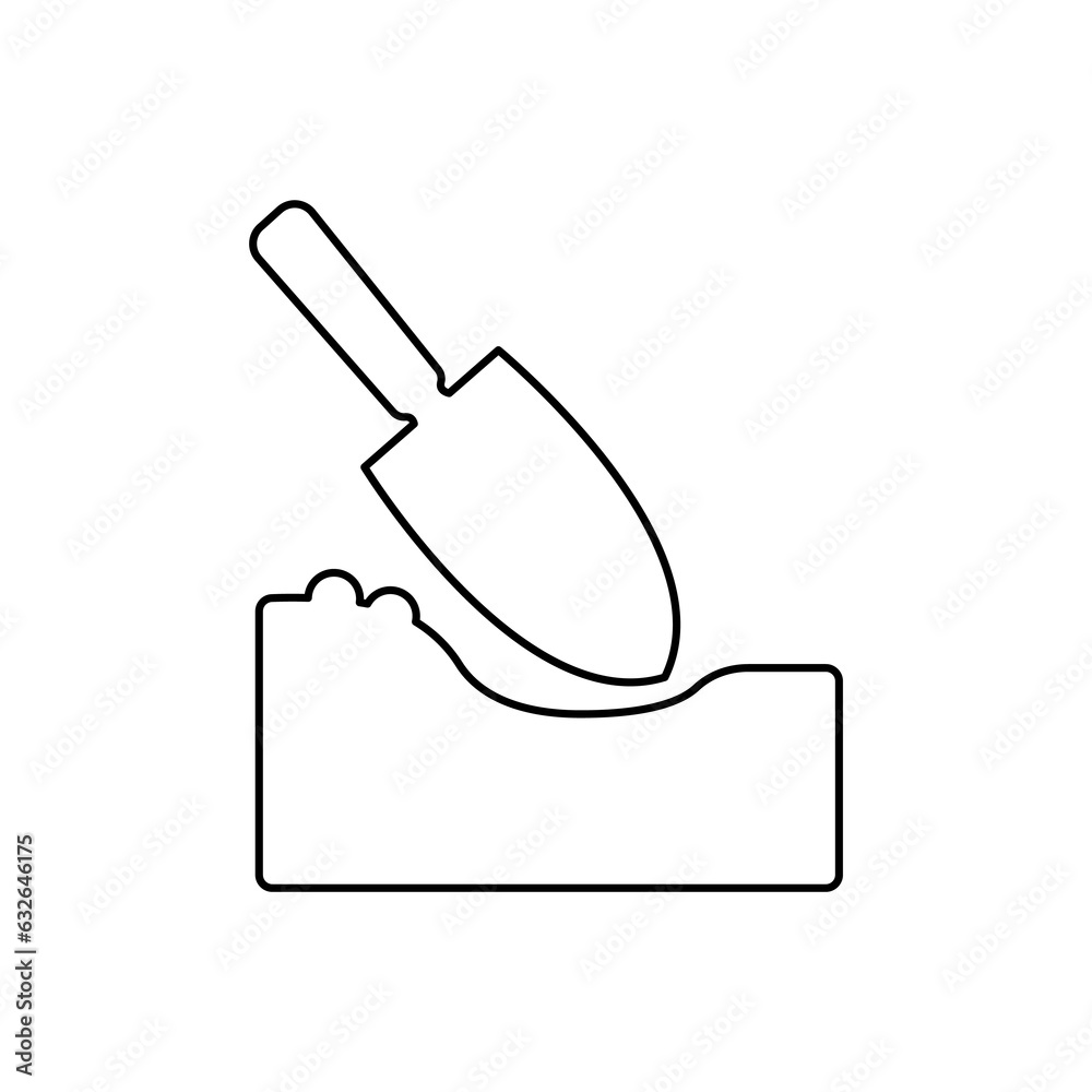 shovel icon, earth on a white background, vector illustration shovel icon, earth on a white background, vector illustration