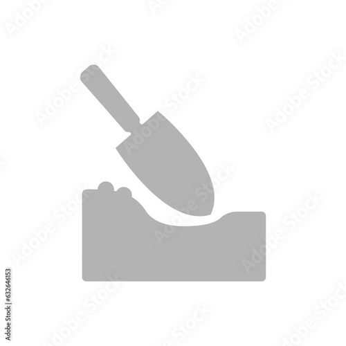 shovel icon, earth on a white background, vector illustration