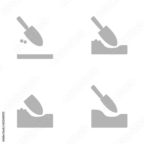 shovel icon, earth on a white background, vector illustration