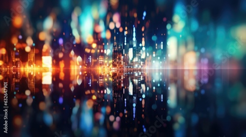abstract blurred city lights background generative AI © Brandon