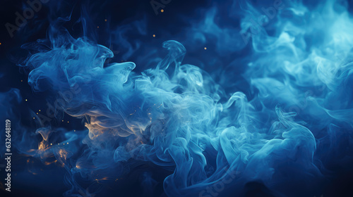 Abstract blue nebula, smoke.