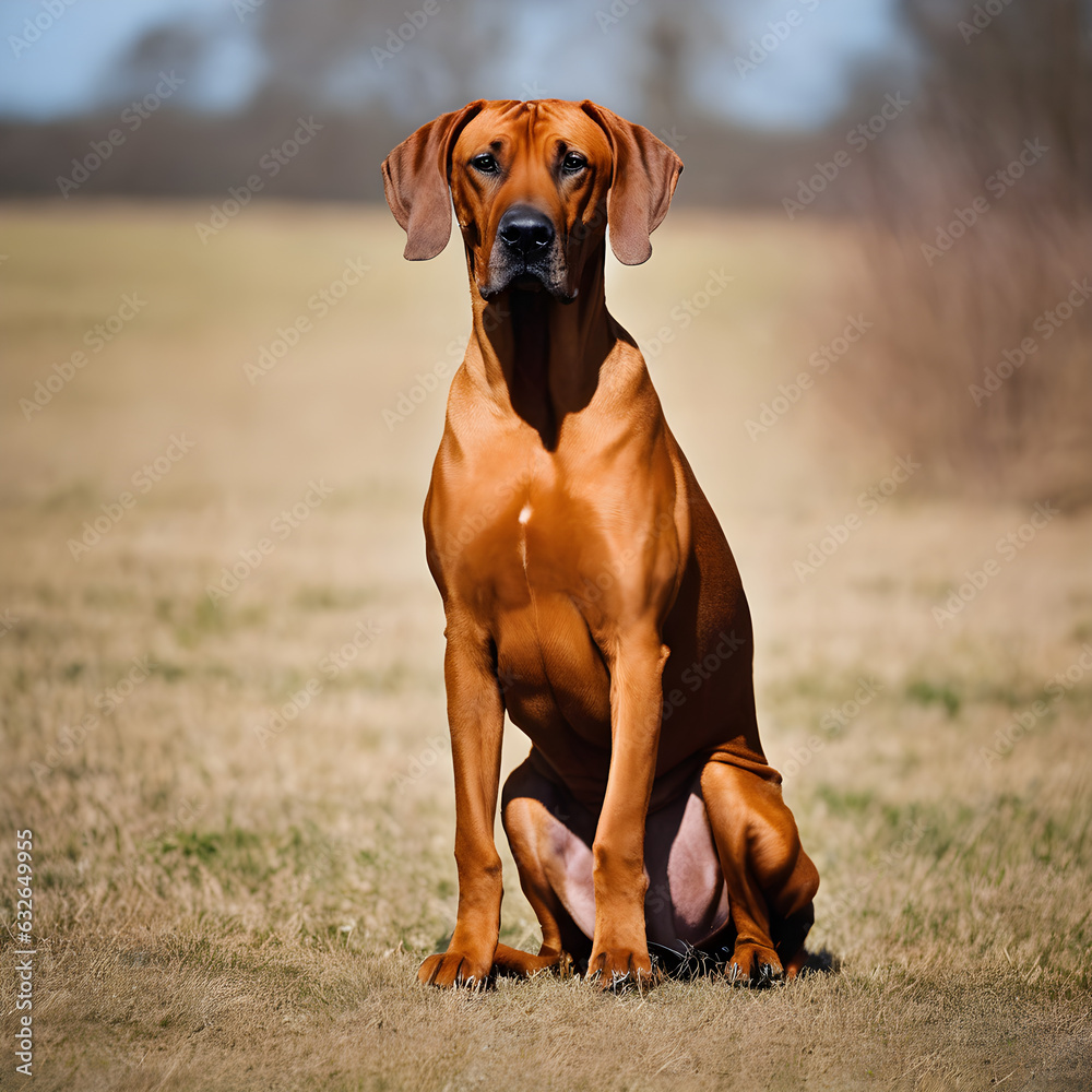 vizsla dog on the meadow