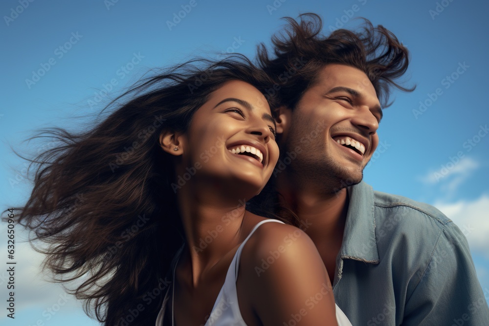 Happy loving teenager couple in a playful mood having fun in the outdoor Happy loving teenager couple in a playful mood having fun in the outdoor