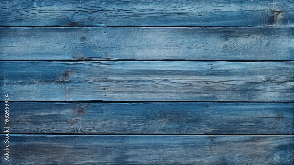 Obraz premium Blue wood texture background, wood planks. Created with Generative AI technology.