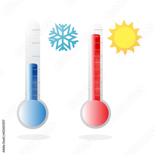 Two thermometers for heat and cold