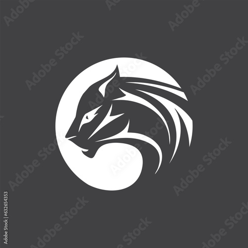 black panther silhouette head logo design vector
