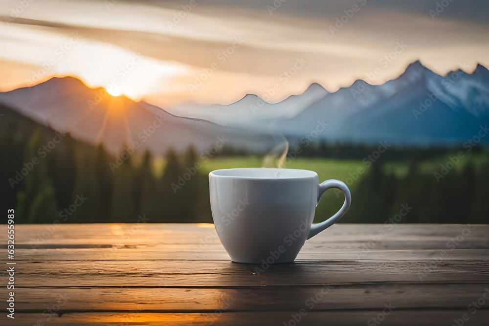 cup of coffee on the mountain cup of coffee on the mountain