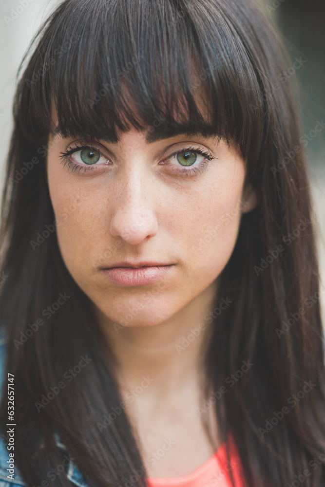 Portrait young beautiful woman smiling Portrait young beautiful woman smiling