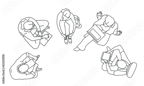 Top view of a group of people