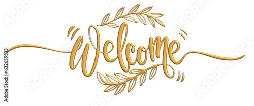 Welcome 3d text lettering typography