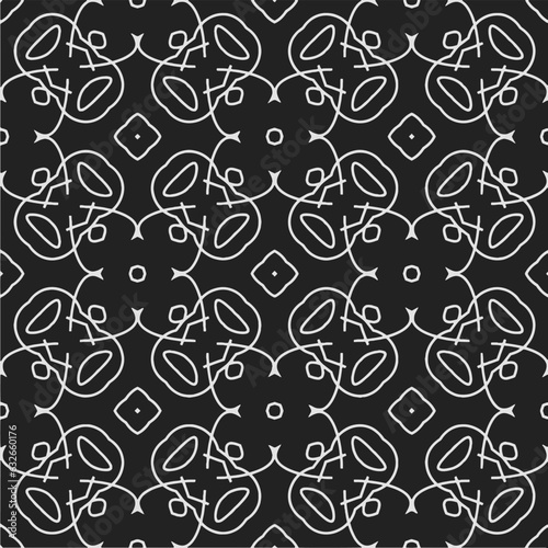 Black and white pattern . Figures ornament.Seamless pattern for fashion, textile design, on wall paper, wrapping paper, fabrics and home decor.