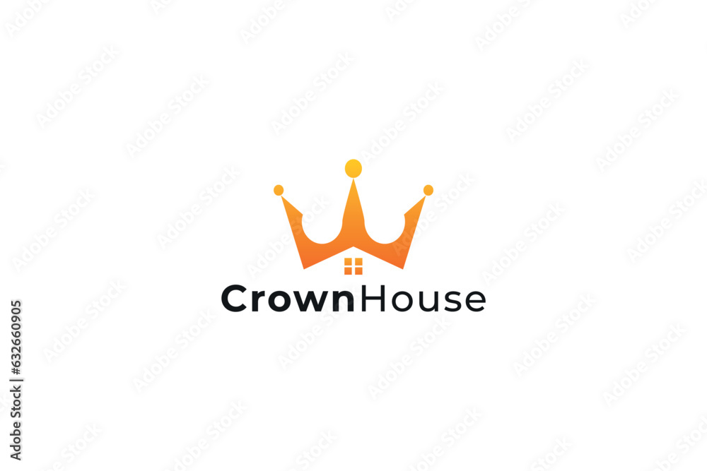 Vector Gradient Crown House Logo Vector Gradient Crown House Logo