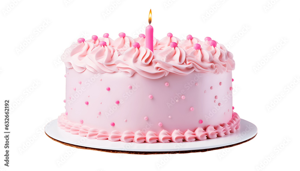 Birthday cake isolated on a transparent background, generative ai Birthday cake isolated on a transparent background, generative ai