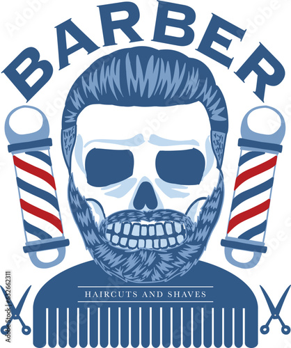 Barber Shop Icon emblem, Vector Illustration