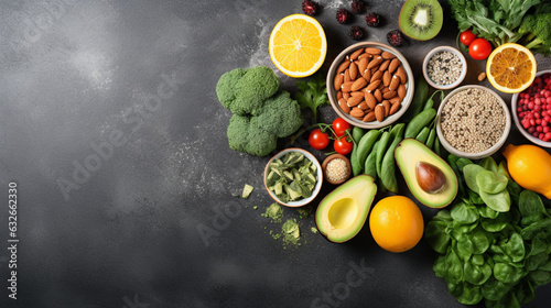 Studio Healthy food clean eating selection fruit vegetable  Generative Ai
