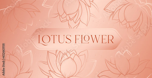 Luxury lotus flowers and leaves background
