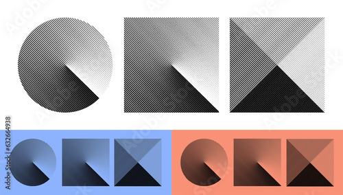 An abstract geometric vector pattern showcasing a halftone transition effect. a geometric arrangement for applications such as web design, business cards, posters, and textile prints.