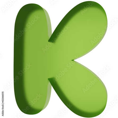 3D Alphabet Font Cute Green Gummy