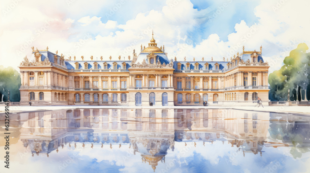 Palace of Versailles watercolor