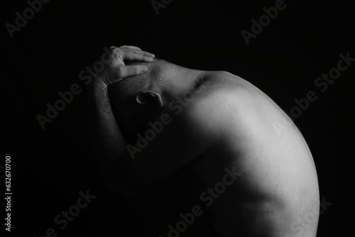 body expression body movements man in black and white photo fine art silhouette