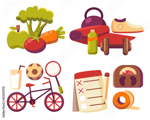 Sport equipment. Sport concept with gear and gaming items.