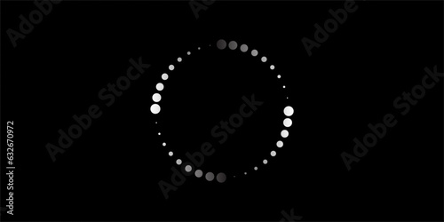 Dots, spiral circles, swirls, swirls black background.