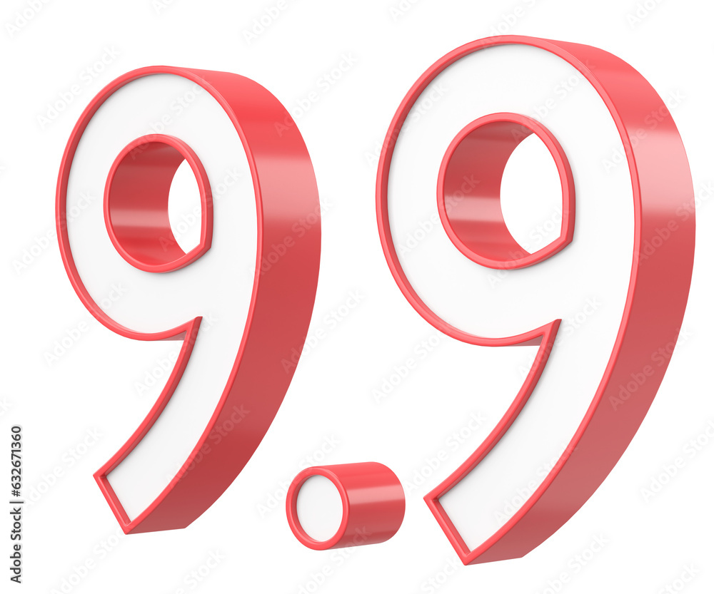 9.9 sale. September sale. 3D illustration.