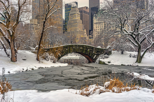 Photography Gapstow Bridge in Central Park, wnter