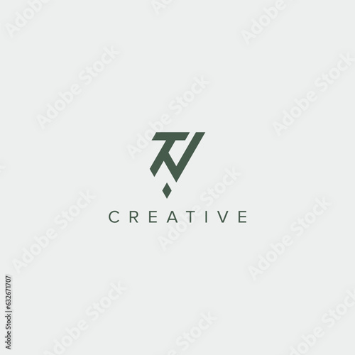 Modern unique letter TH HT logo design template - vector.