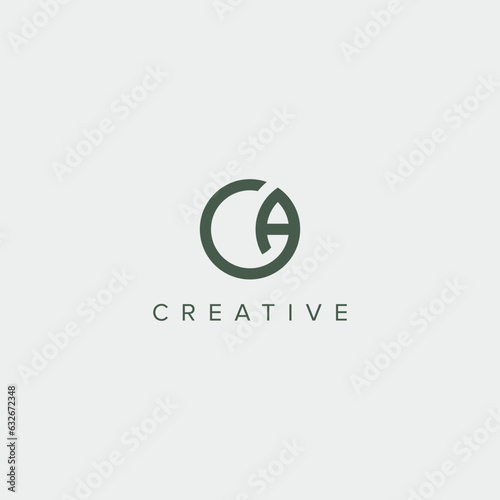 Modern unique letter CA AC logo design template - vector. photo