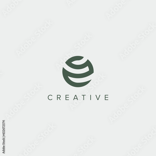 Modern unique letter ES SE logo design template - vector
