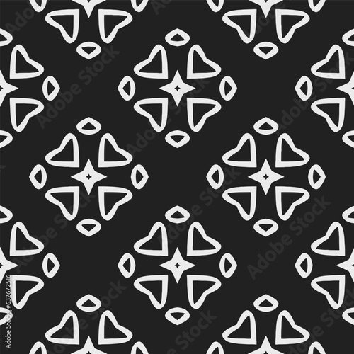 Wallpaper Mural Black and white  pattern . Figures ornament.Seamless pattern for fashion, textile design,  on wall paper, wrapping paper, fabrics and home decor. Torontodigital.ca