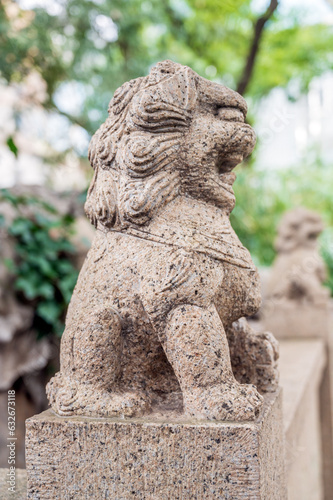 lion statue in the park