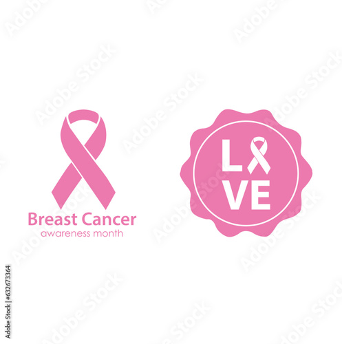 Iconos de cáncer de mama. Vector