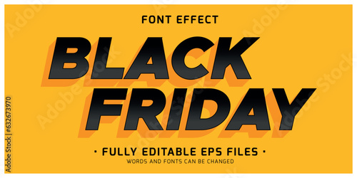 Black Friday modern style editable vector text effect