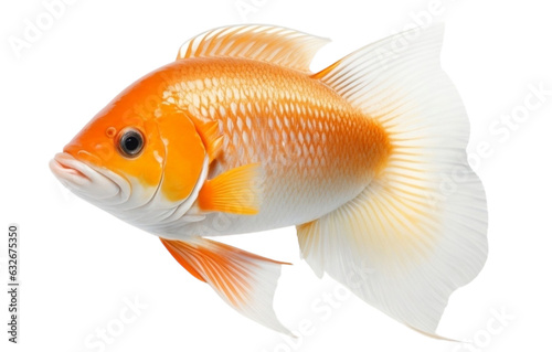 goldfish isolated on white background, ai generative image 