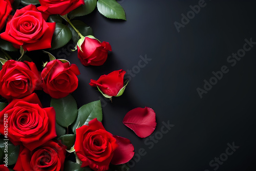 Natural red roses background.