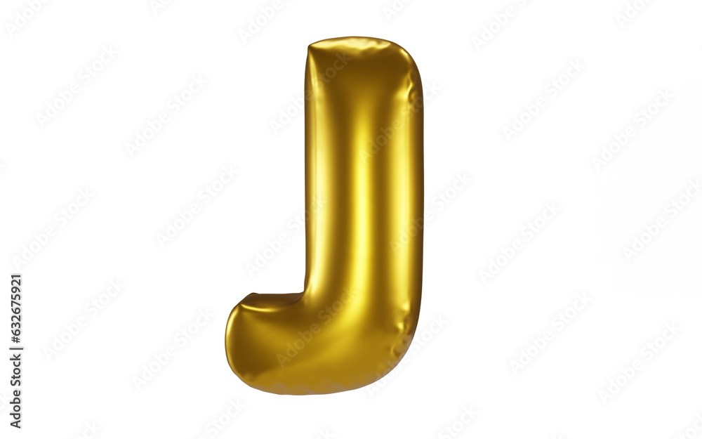 Golden balloon inflated alphabet letter on gray background Golden balloon inflated alphabet letter on gray background
