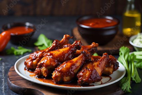 baked chicken wings in barbecue sauce