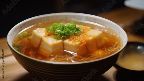 Delectable and Spicy Close-Up of a Spoonful of Sundubu Jjigae, Korean Soft Tofu Stew
